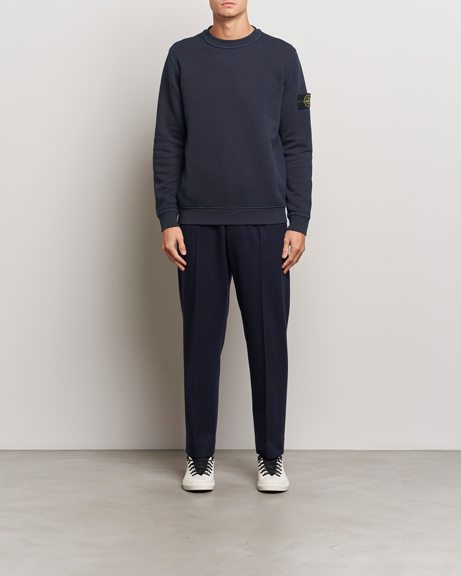Herren | Pullover | Stone Island | Old Dyed Cotton Sweatshirt Navy Blue