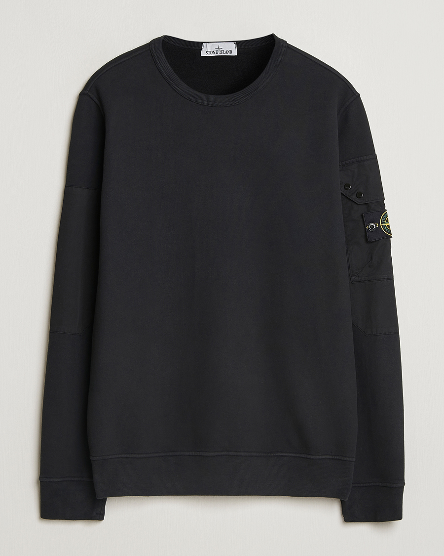 Herren | Pullover | Stone Island | Brushed Cotton Fleece Sweatshirt Black