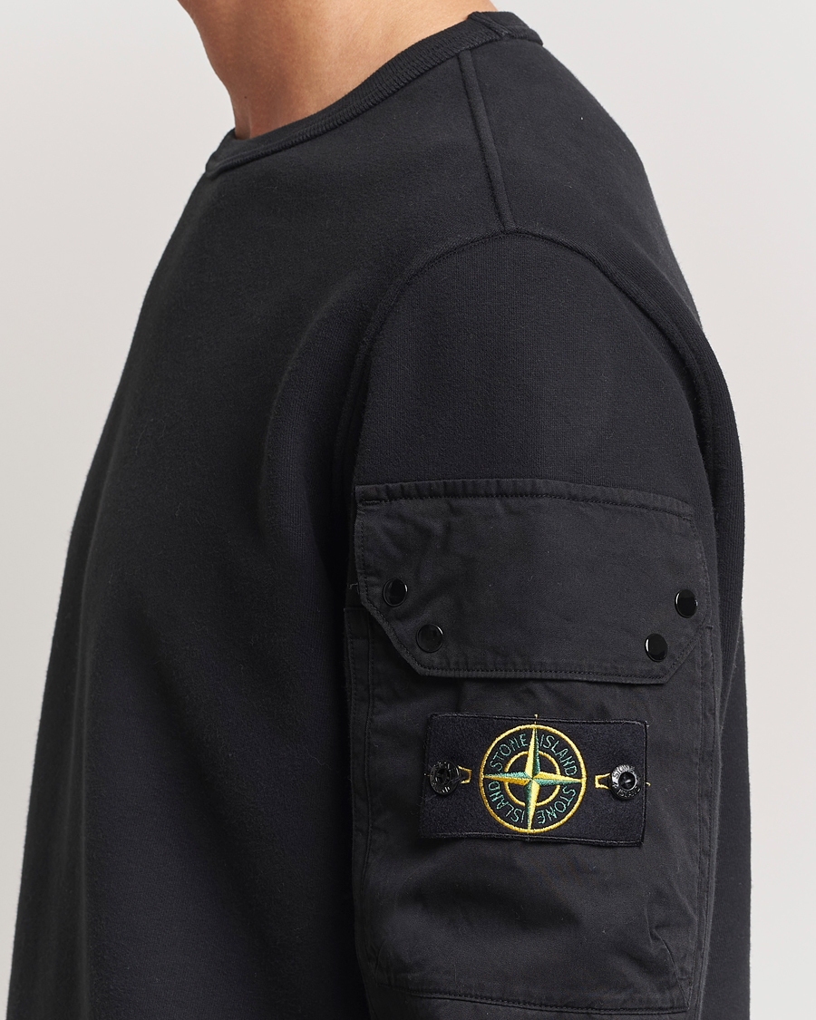 Herren | Pullover | Stone Island | Brushed Cotton Fleece Sweatshirt Black