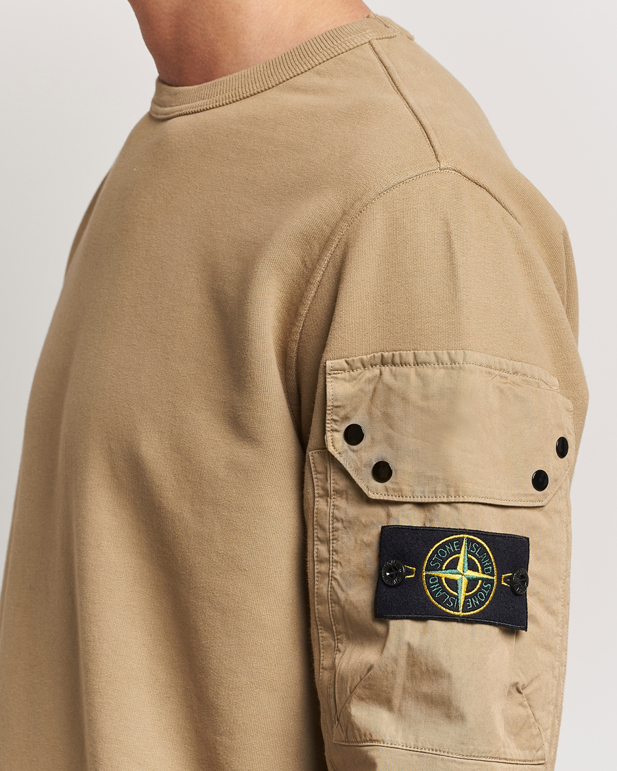 Herren | Pullover | Stone Island | Brushed Cotton Fleece Sweatshirt Biscuit