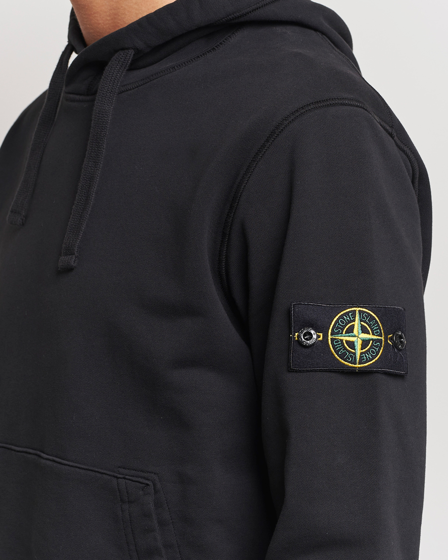 Herren | Pullover | Stone Island | Garment Dyed Fleece Hood Black