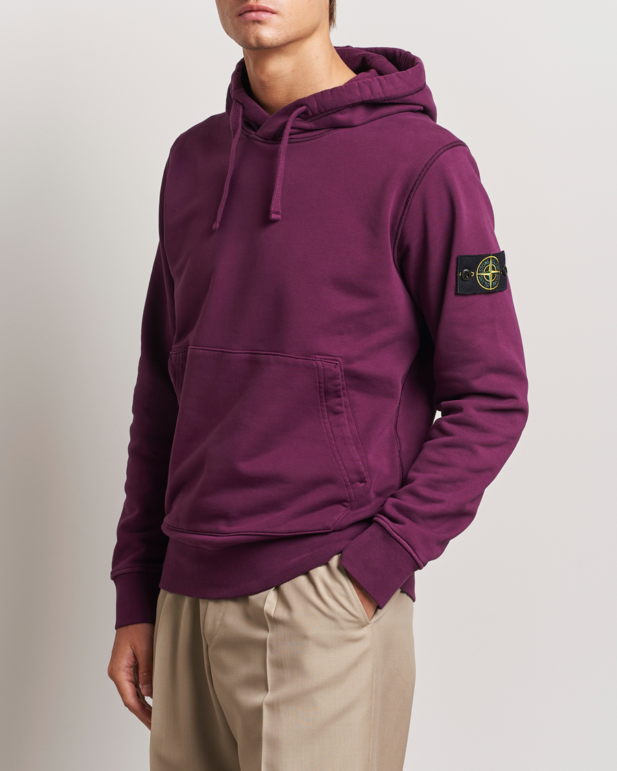 Herren | Pullover | Stone Island | Garment Dyed Fleece Hood Burgundy