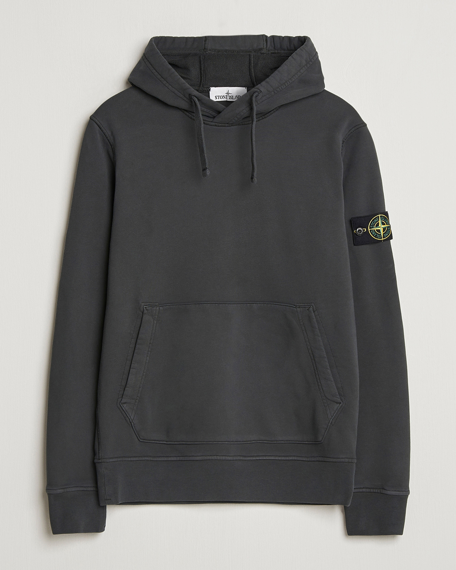 Herren | Pullover | Stone Island | Garment Dyed Fleece Hood Lead Grey