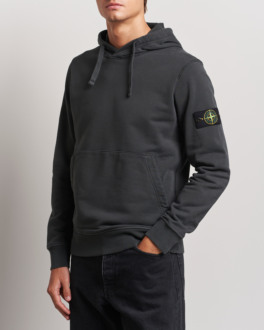 Herren | Pullover | Stone Island | Garment Dyed Fleece Hood Lead Grey