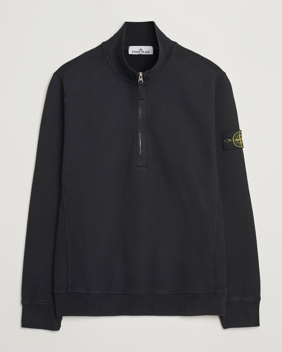 Herren | Pullover | Stone Island | Garment Dyed Fleece Half Zip Black