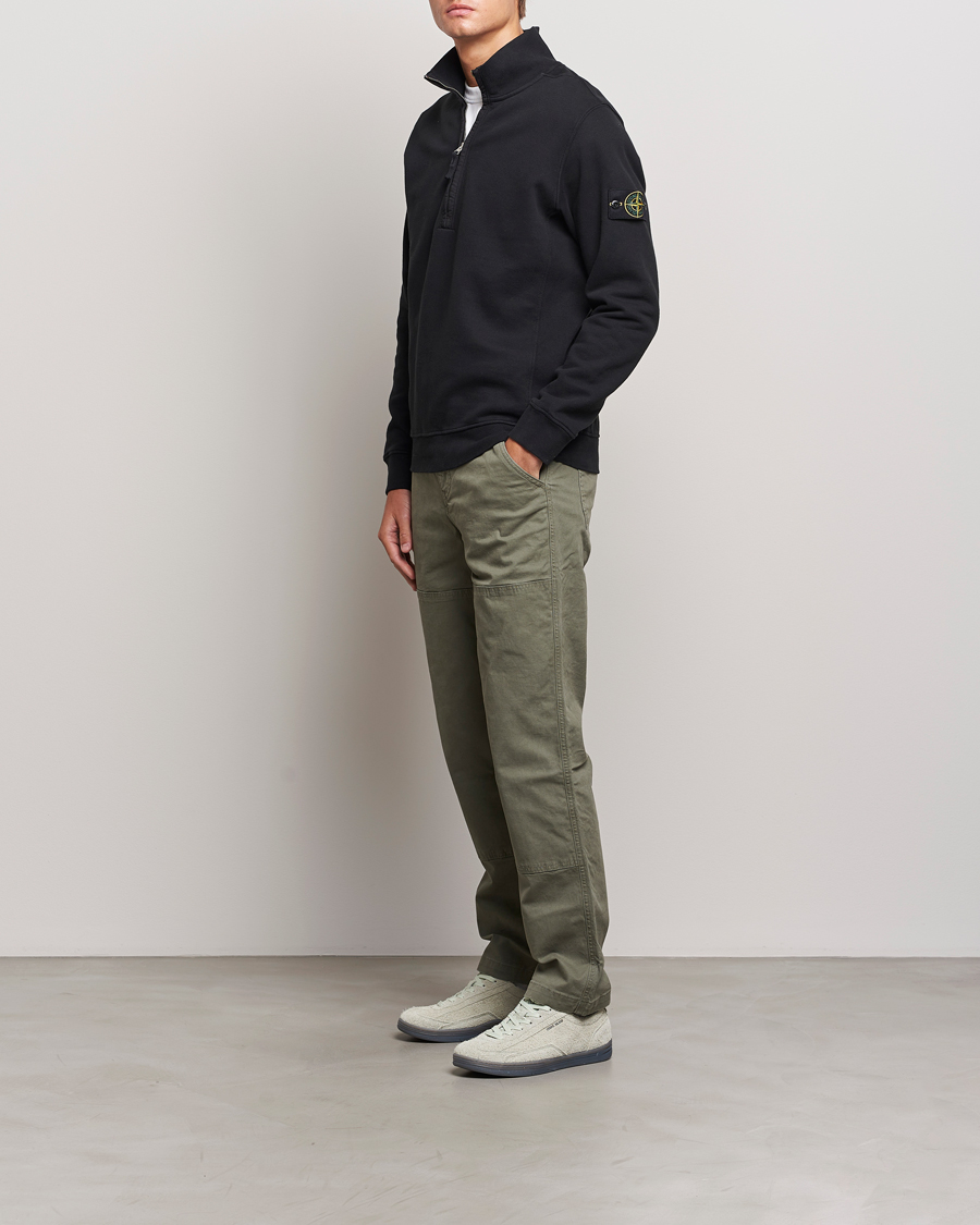 Herren | Pullover | Stone Island | Garment Dyed Fleece Half Zip Black