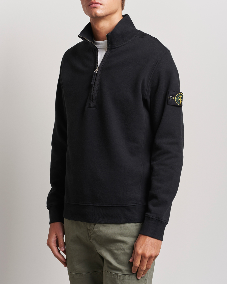 Herren | Pullover | Stone Island | Garment Dyed Fleece Half Zip Black