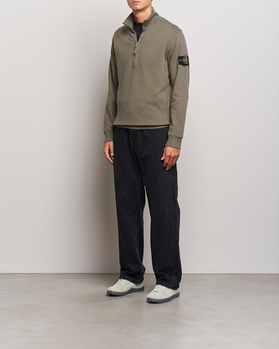 Herren | Pullover | Stone Island | Garment Dyed Fleece Half Zip Walnut