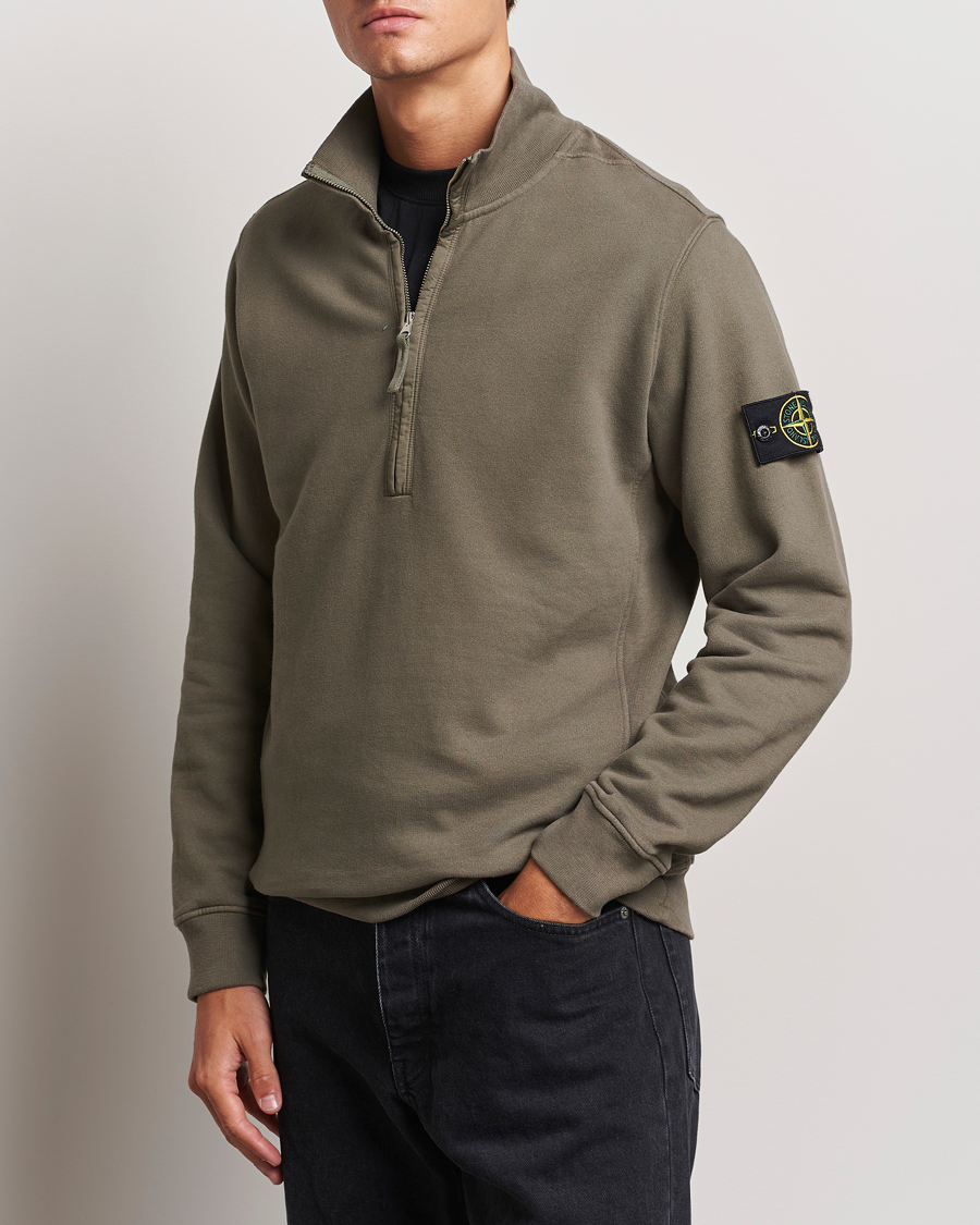 Herren | Pullover | Stone Island | Garment Dyed Fleece Half Zip Walnut