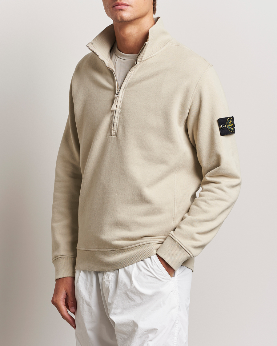 Herren | Pullover | Stone Island | Garment Dyed Fleece Half Zip Plaster