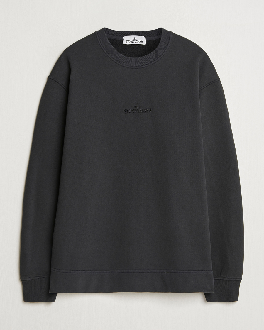Herren | Pullover | Stone Island | Garment Dyed Fleece Logo Sweatshirt Black