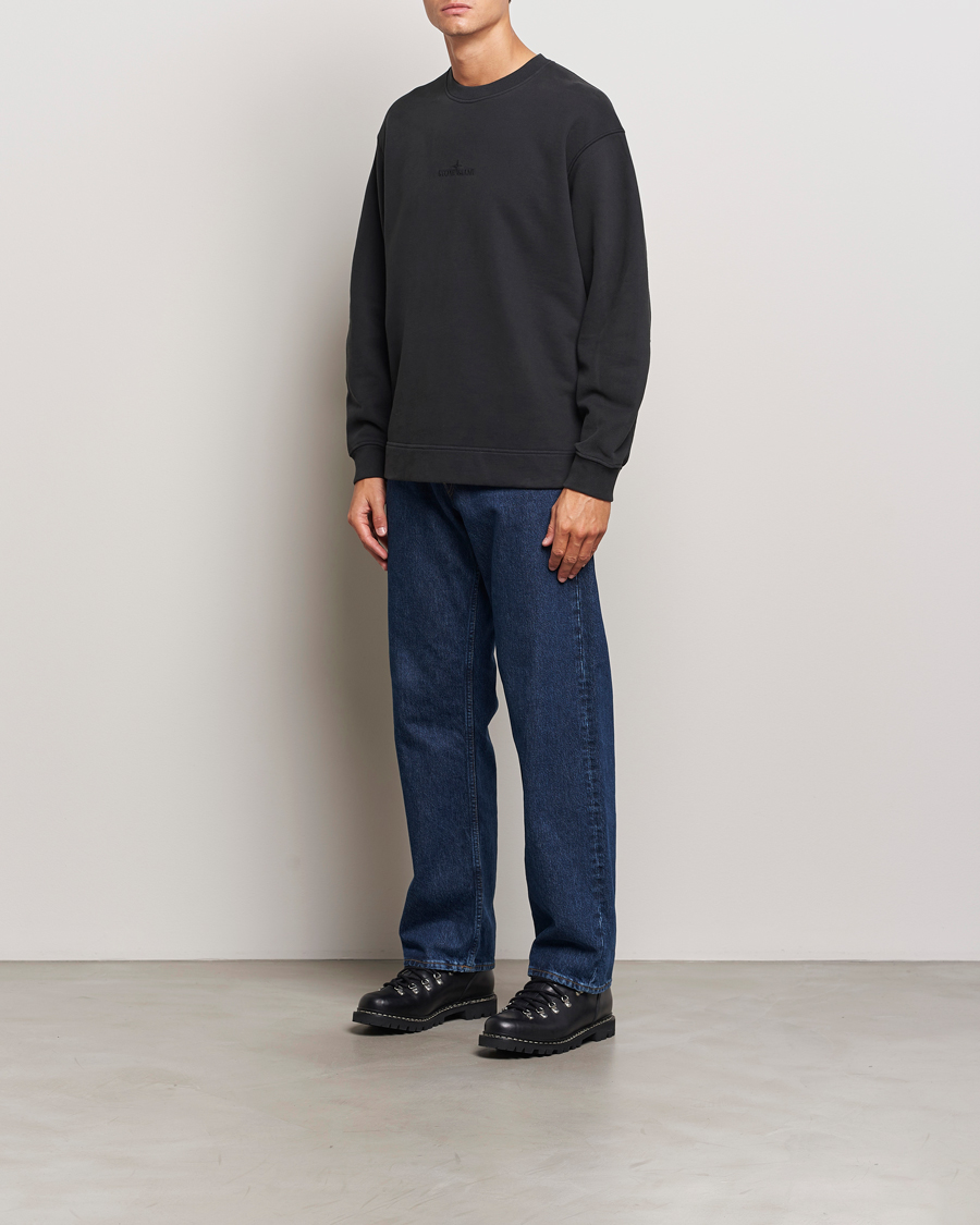 Herren | Pullover | Stone Island | Garment Dyed Fleece Logo Sweatshirt Black