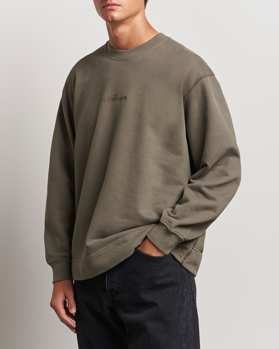Herren | Pullover | Stone Island | Garment Dyed Fleece Logo Sweatshirt Walnut