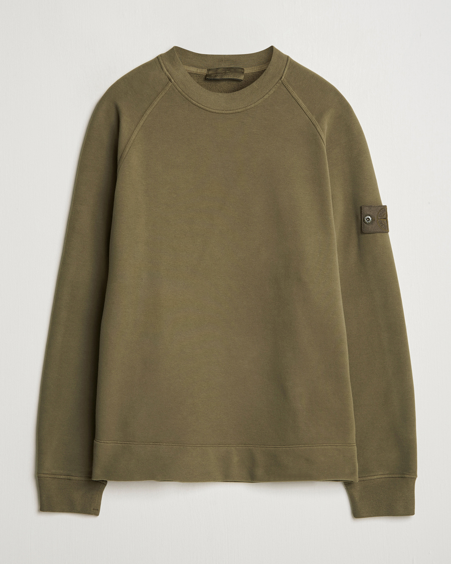Herren | Pullover | Stone Island | Ghost Organic Cotton Fleece Sweatshirt Military Green