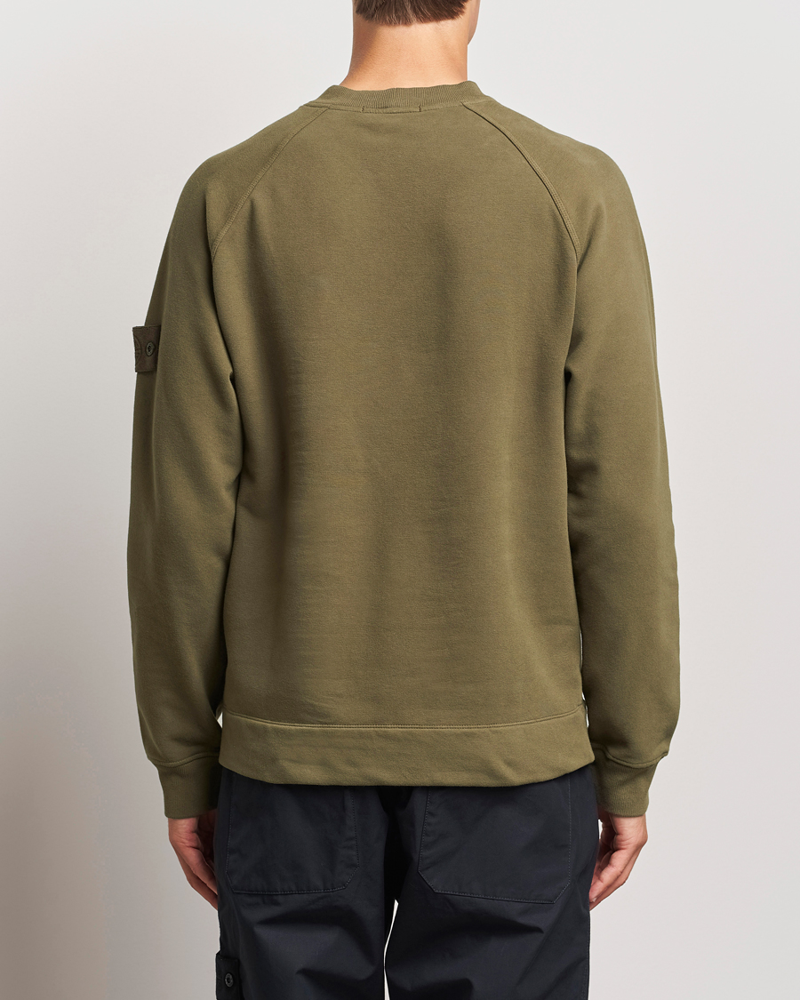 Herren | Pullover | Stone Island | Ghost Organic Cotton Fleece Sweatshirt Military Green