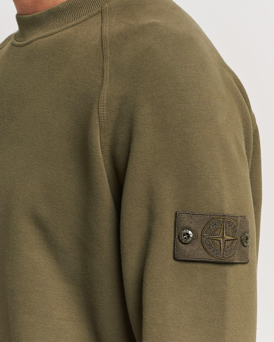 Herren | Pullover | Stone Island | Ghost Organic Cotton Fleece Sweatshirt Military Green