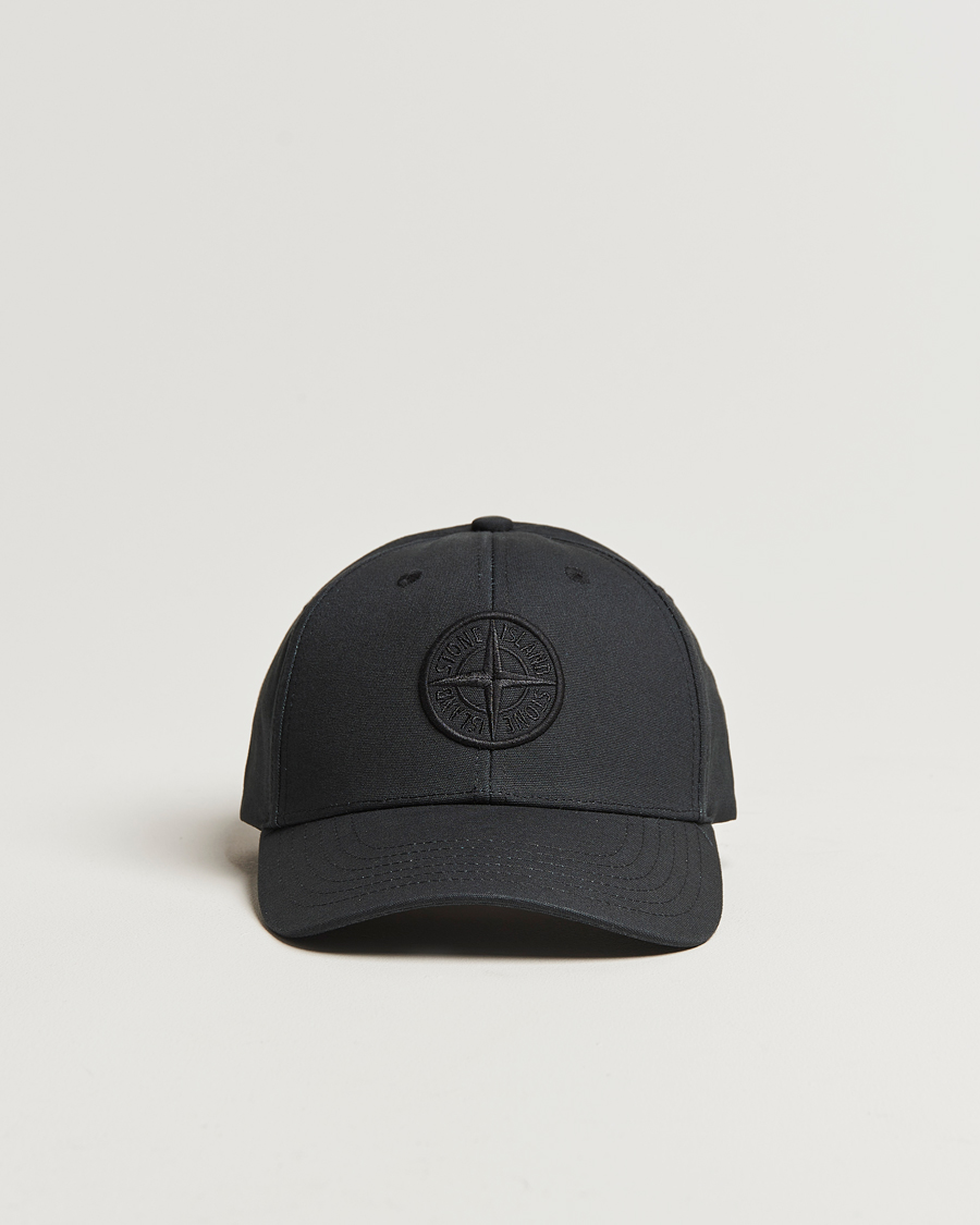 Herren | Stone Island Cotton Rep Logo Cap Black | Stone Island | Cotton Rep Logo Cap Black