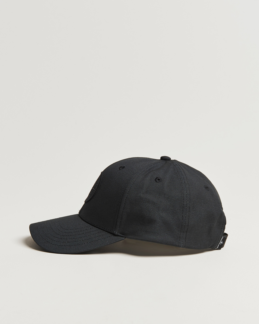 Herren | Stone Island Cotton Rep Logo Cap Black | Stone Island | Cotton Rep Logo Cap Black