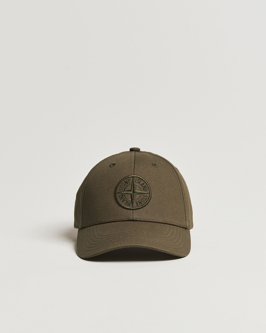 Herren | Stone Island Cotton Rep Logo Cap Military Green | Stone Island | Cotton Rep Logo Cap Military Green