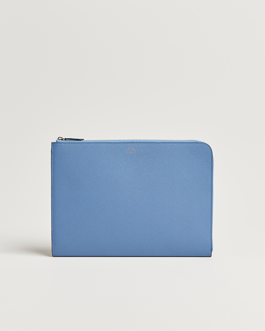 Herren | Smythson Panama Small Laptop Case Nile Blue | Smythson | Panama Small Laptop Case Nile Blue