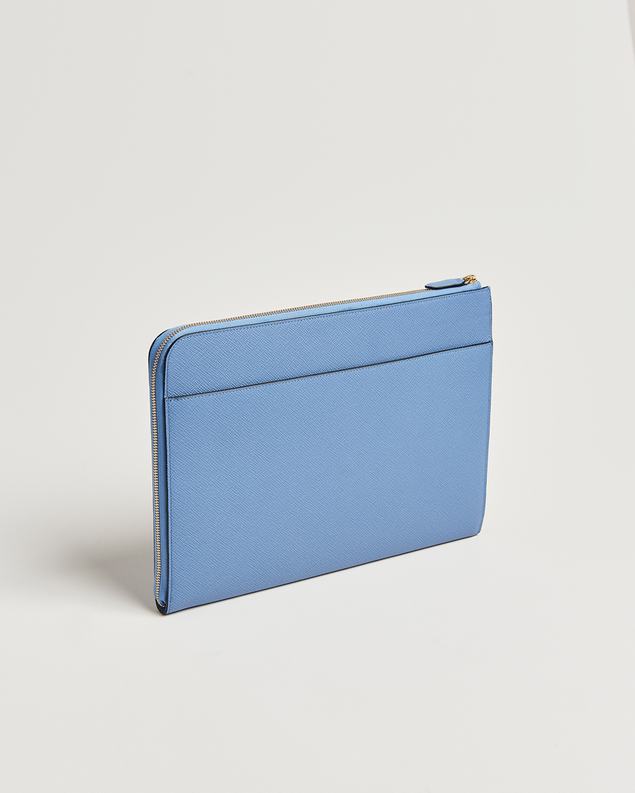 Herren | Smythson Panama Small Laptop Case Nile Blue | Smythson | Panama Small Laptop Case Nile Blue