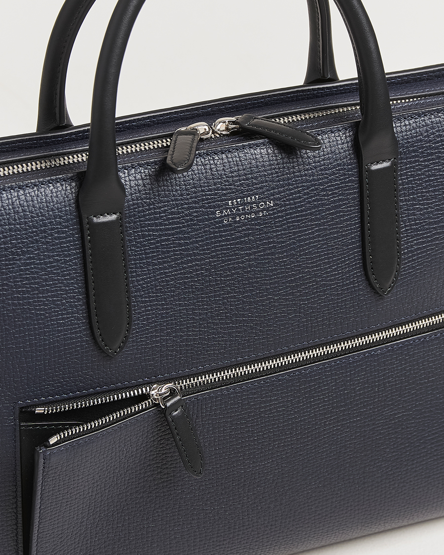 Herren | Taschen | Smythson | Ludlow Ultra Slim Brefcase With Zip Front Navy