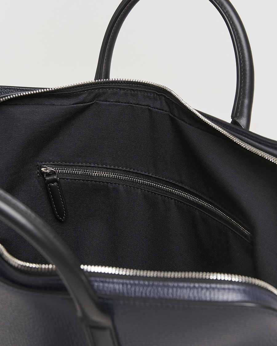 Herren | Taschen | Smythson | Ludlow Ultra Slim Brefcase With Zip Front Navy