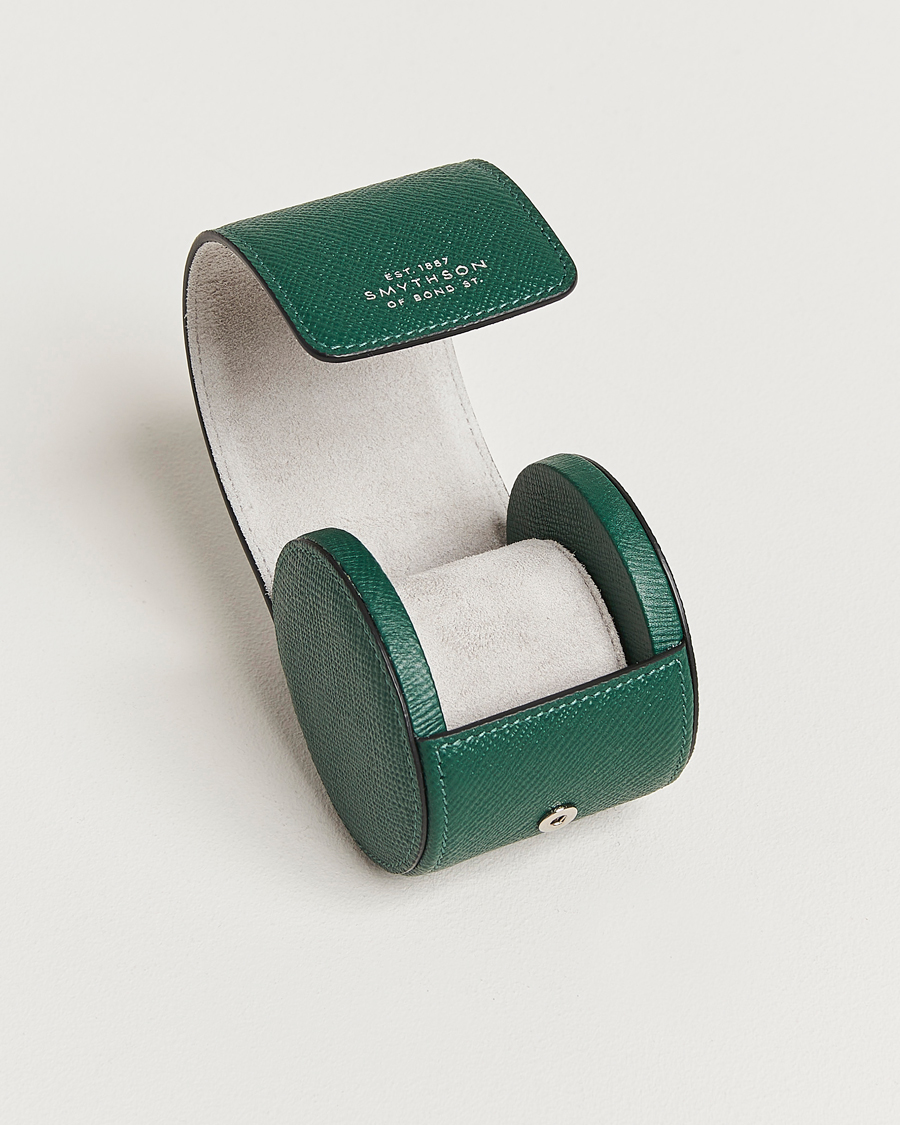 Herren | Geschenkideen zu Weihnachten | Smythson | Panama Single Watch Roll Forrest Green