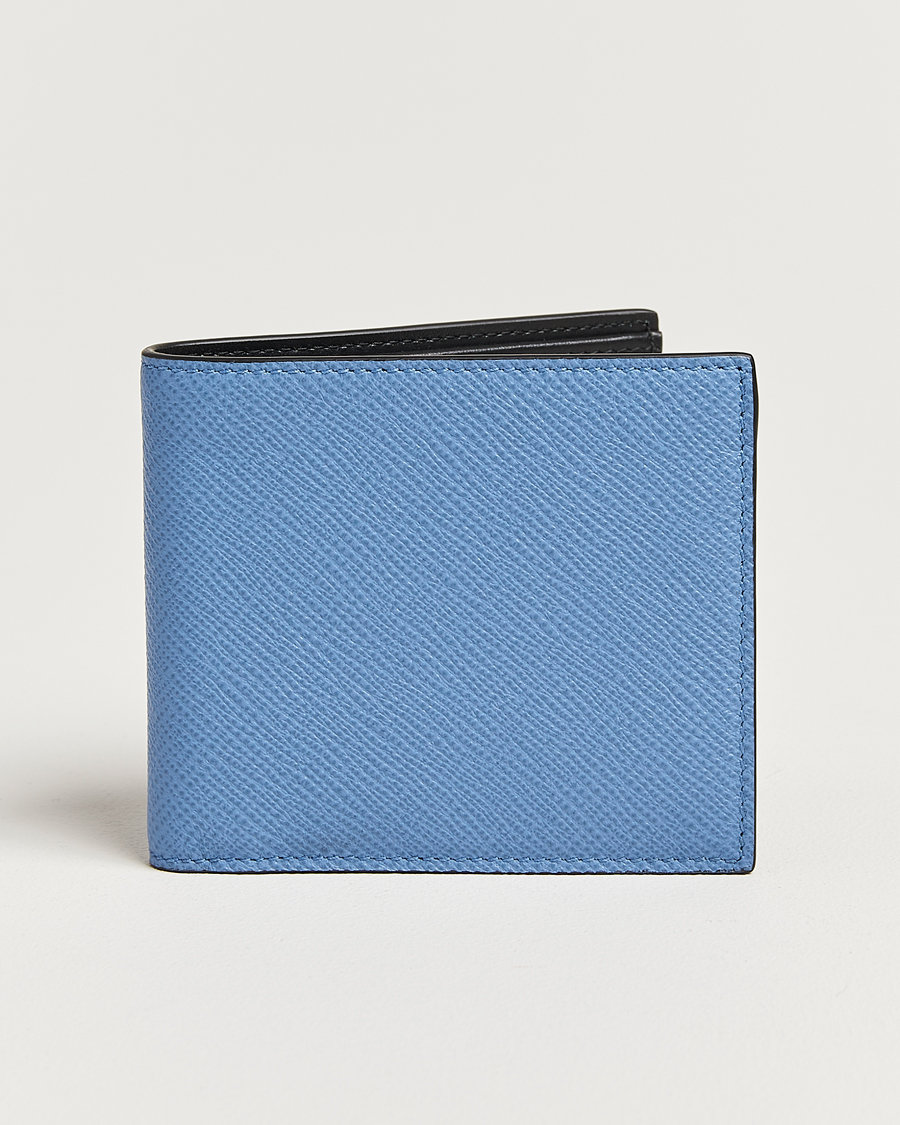 Herren | Smythson Panama 6 Card Leather Wallet Nile Blue | Smythson | Panama 6 Card Leather Wallet Nile Blue
