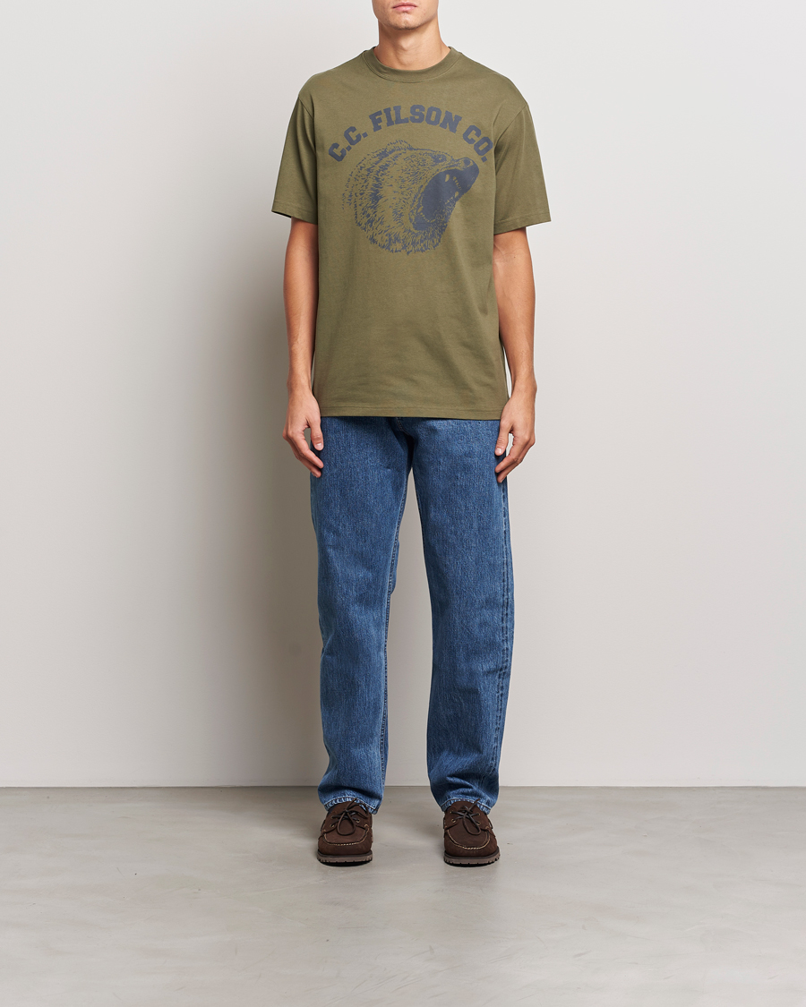 Herren | T-Shirts | Filson | Printed Cotton T-Shirt Ivy Green