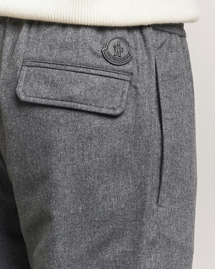 Herren | Hosen | Moncler | Flannel Drawstring Pants Grey Melange