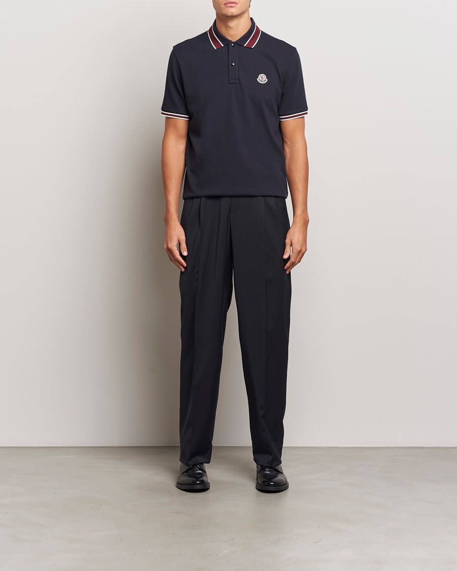 Herren | Poloshirts | Moncler | Double Contrast Collar Polo Navy