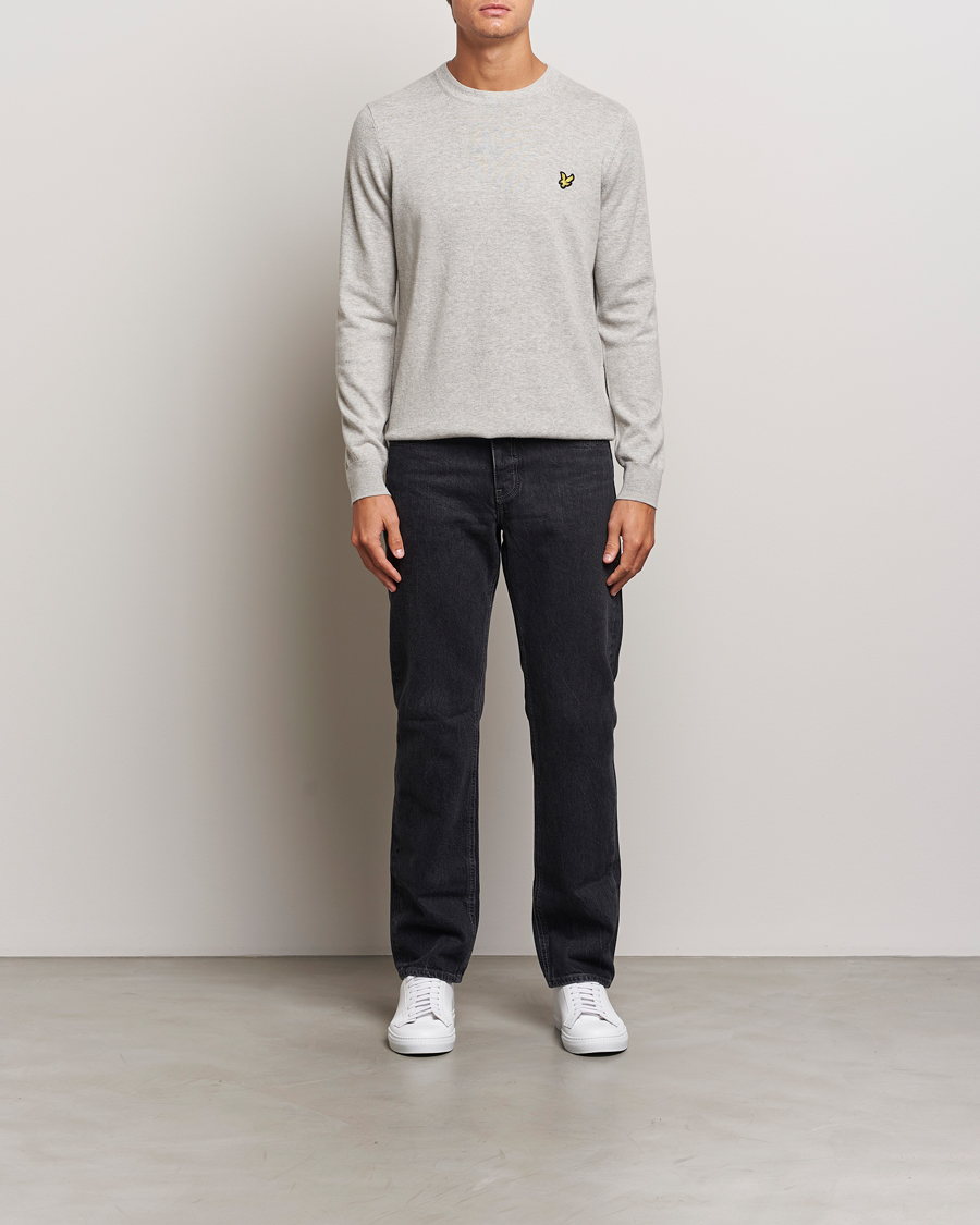 Herren | Pullover | Lyle & Scott | Cotton/Merino Crew Neck Jumper Light Grey Marl