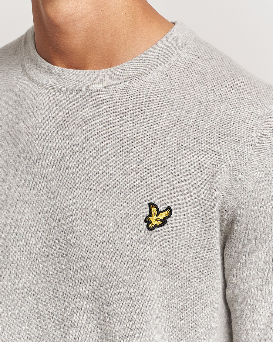 Herren | Pullover | Lyle & Scott | Cotton/Merino Crew Neck Jumper Light Grey Marl