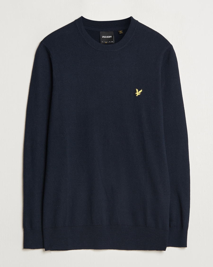 Herren | Pullover | Lyle & Scott | Cotton/Merino Crew Neck Jumper Dark Navy