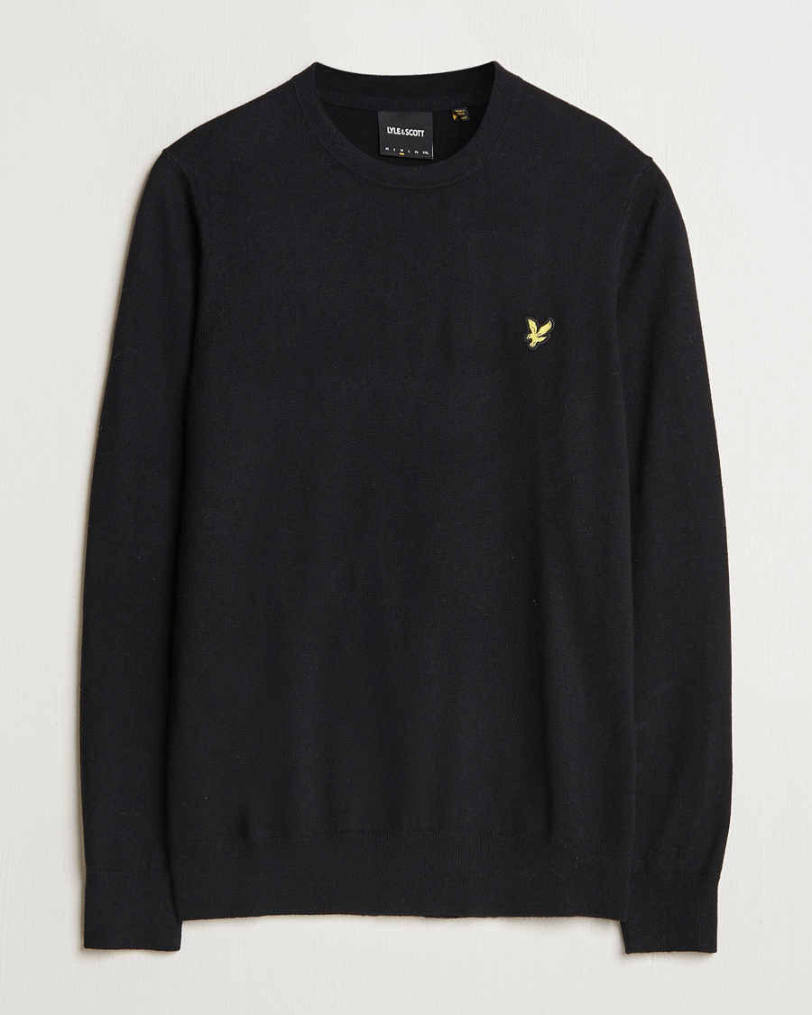 Herren | Pullover | Lyle & Scott | Cotton/Merino Crew Neck Jumper Jet Black