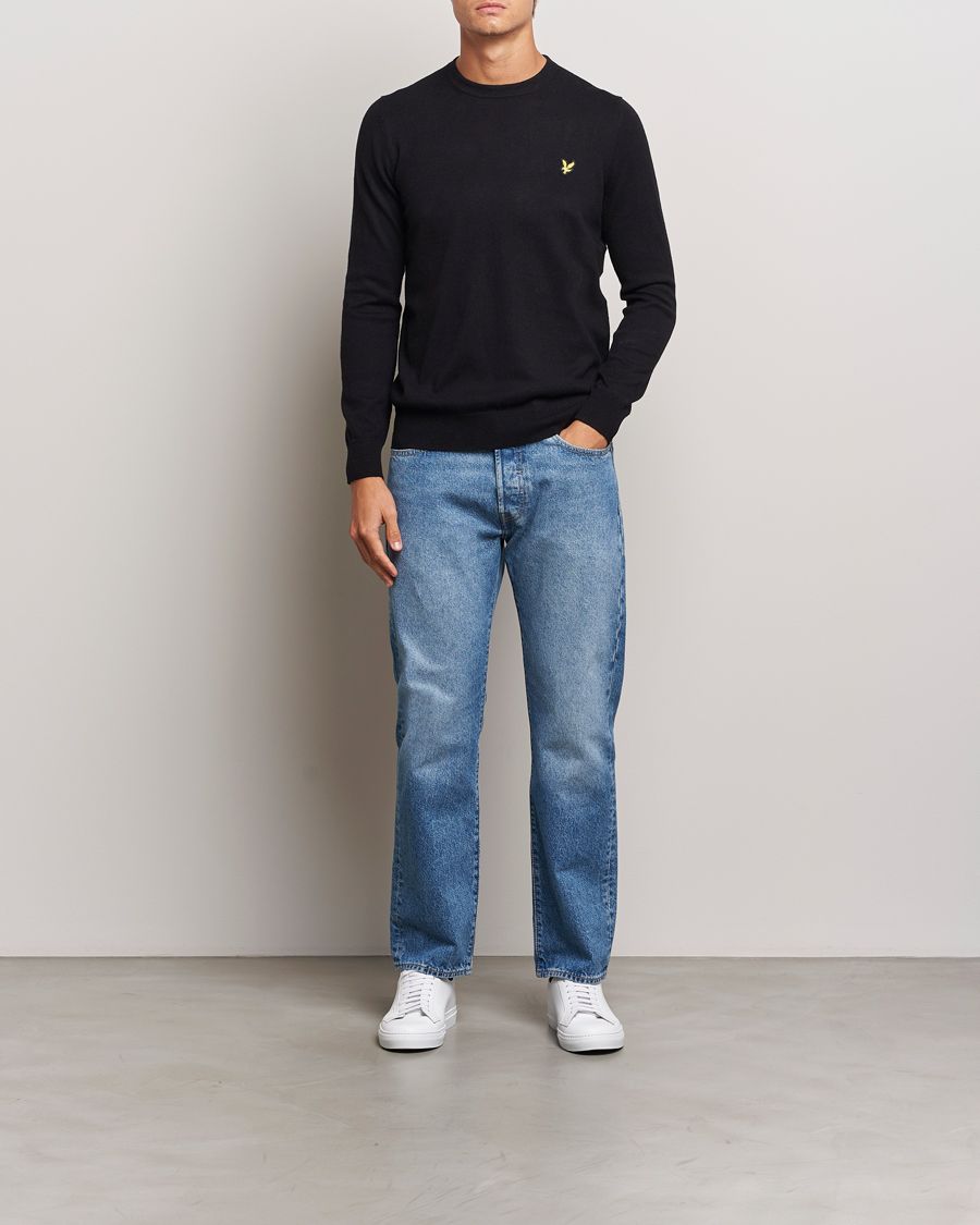 Herren | Pullover | Lyle & Scott | Cotton/Merino Crew Neck Jumper Jet Black