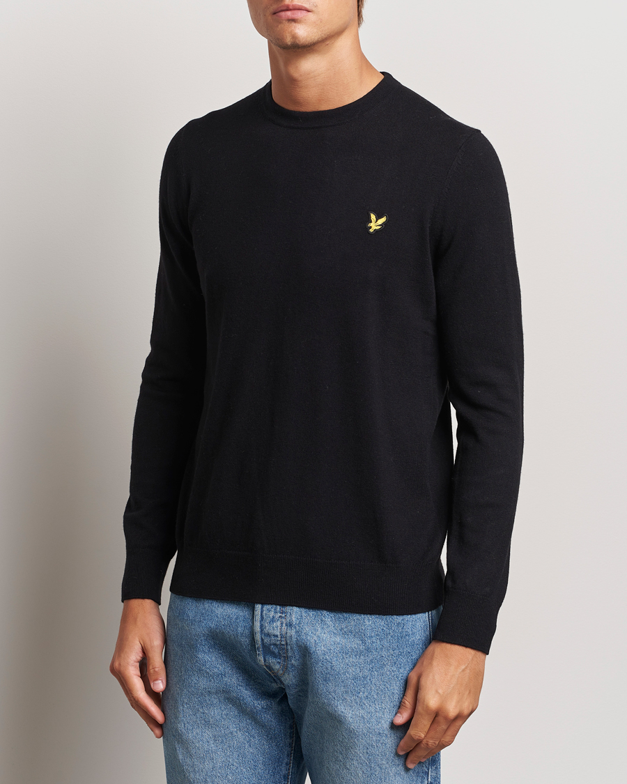Herren | Pullover | Lyle & Scott | Cotton/Merino Crew Neck Jumper Jet Black