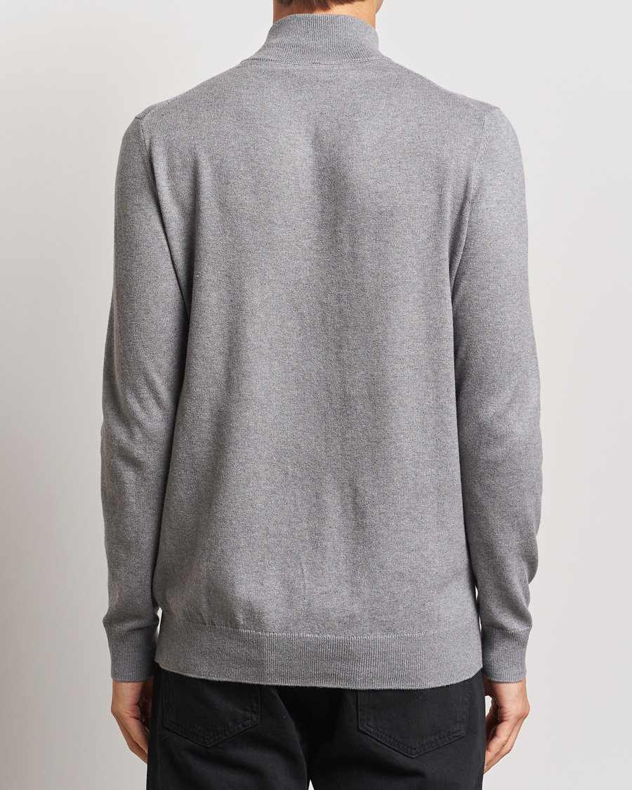 Herren | Pullover | Lyle & Scott | Cotton/Merino Half Zip Mid Grey Marl