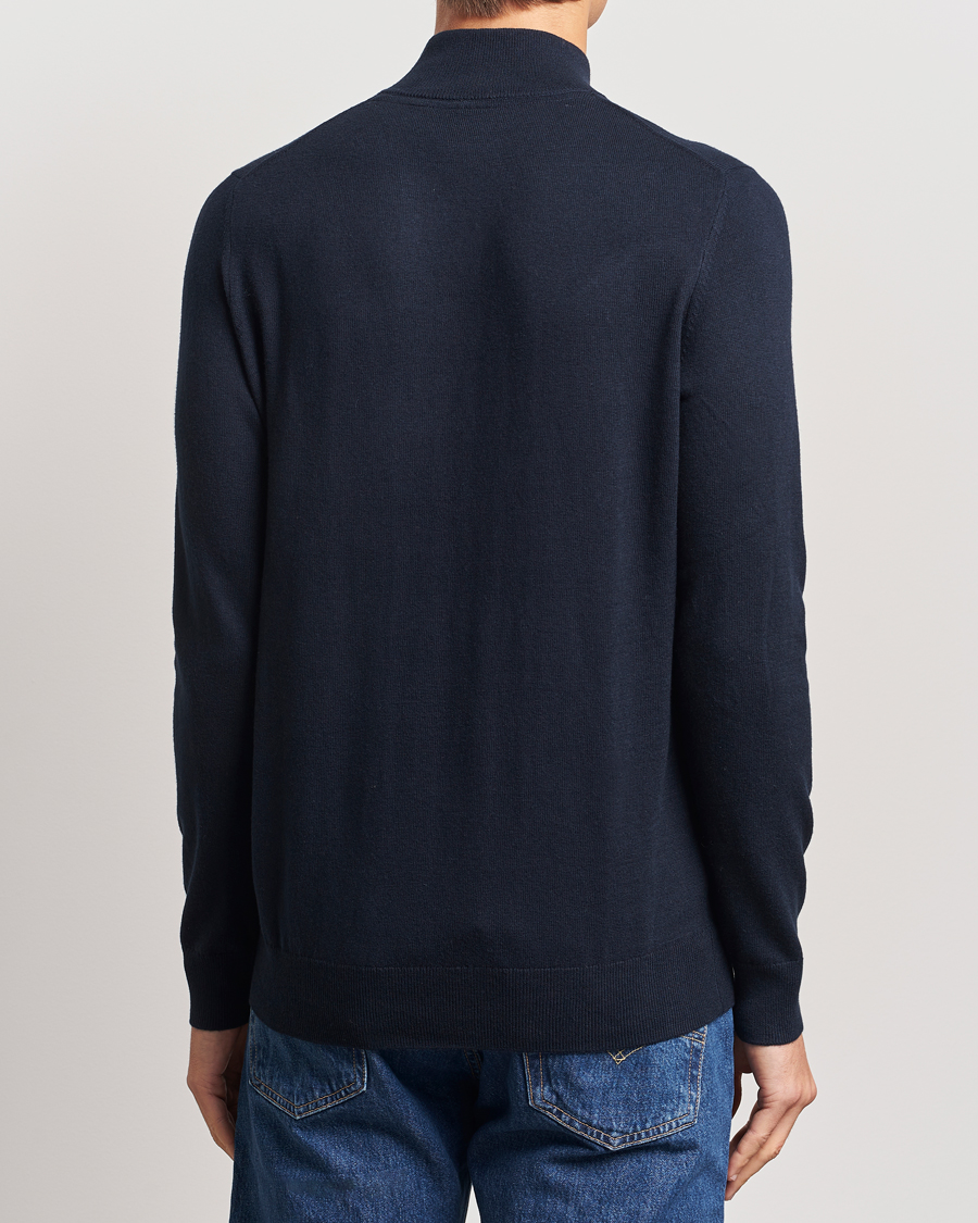 Herren | Pullover | Lyle & Scott | Cotton/Merino Half Zip Dark Navy