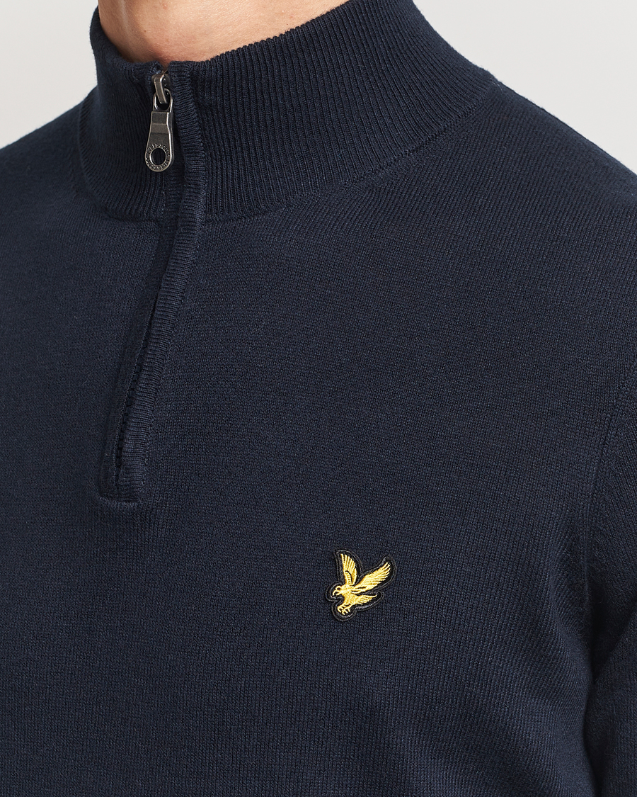 Herren | Pullover | Lyle & Scott | Cotton/Merino Half Zip Dark Navy