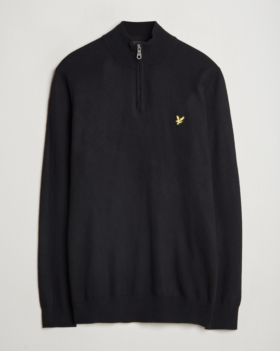 Herren | Pullover | Lyle & Scott | Cotton/Merino Half Zip Jet Black
