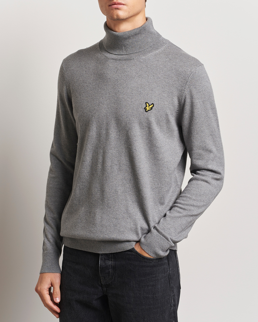 Herren | Pullover | Lyle & Scott | Cotton/Merino Turtleneck Mid Grey Marl