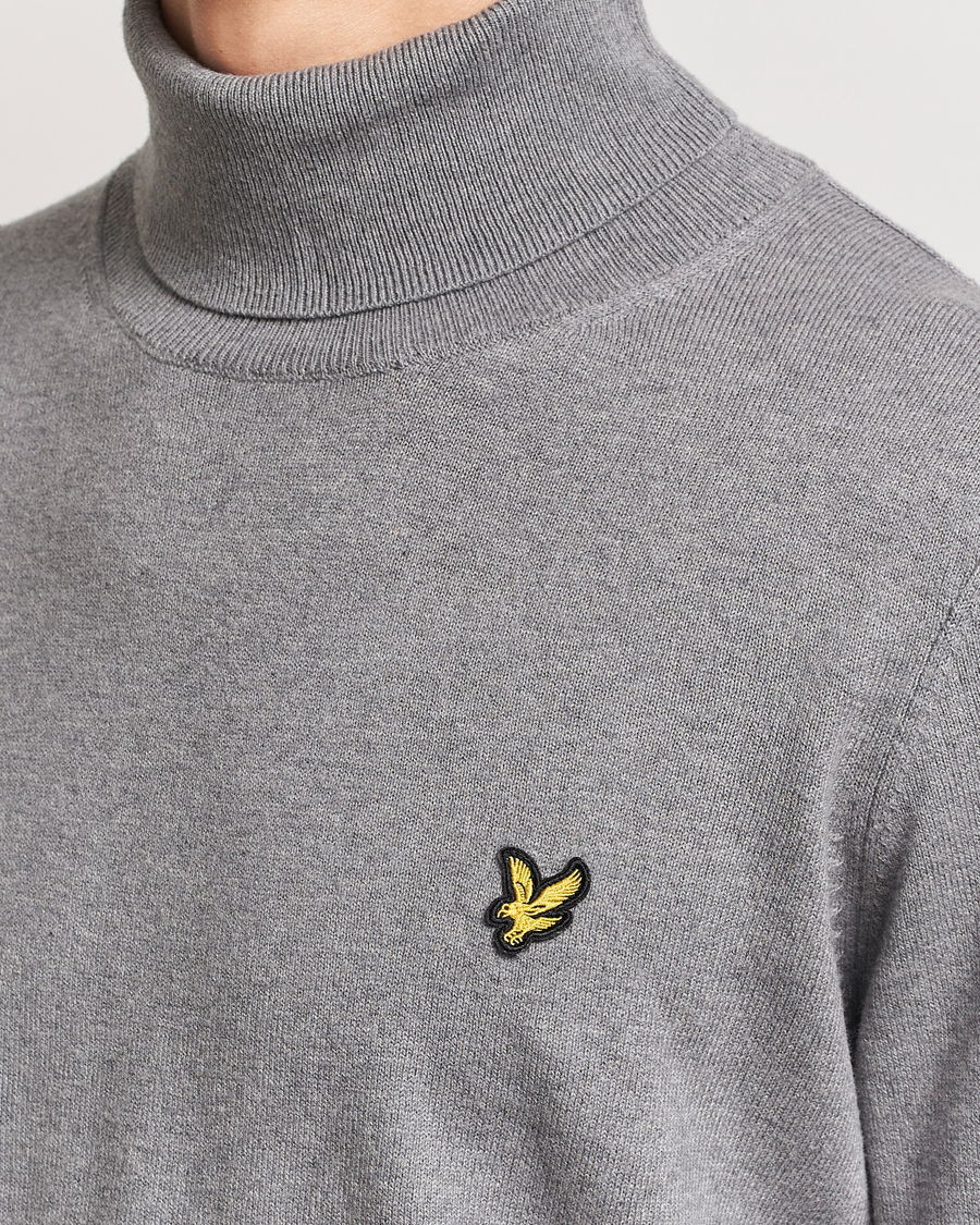 Herren | Pullover | Lyle & Scott | Cotton/Merino Turtleneck Mid Grey Marl