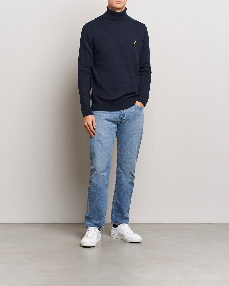 Herren | Pullover | Lyle & Scott | Cotton/Merino Turtleneck Dark Navy