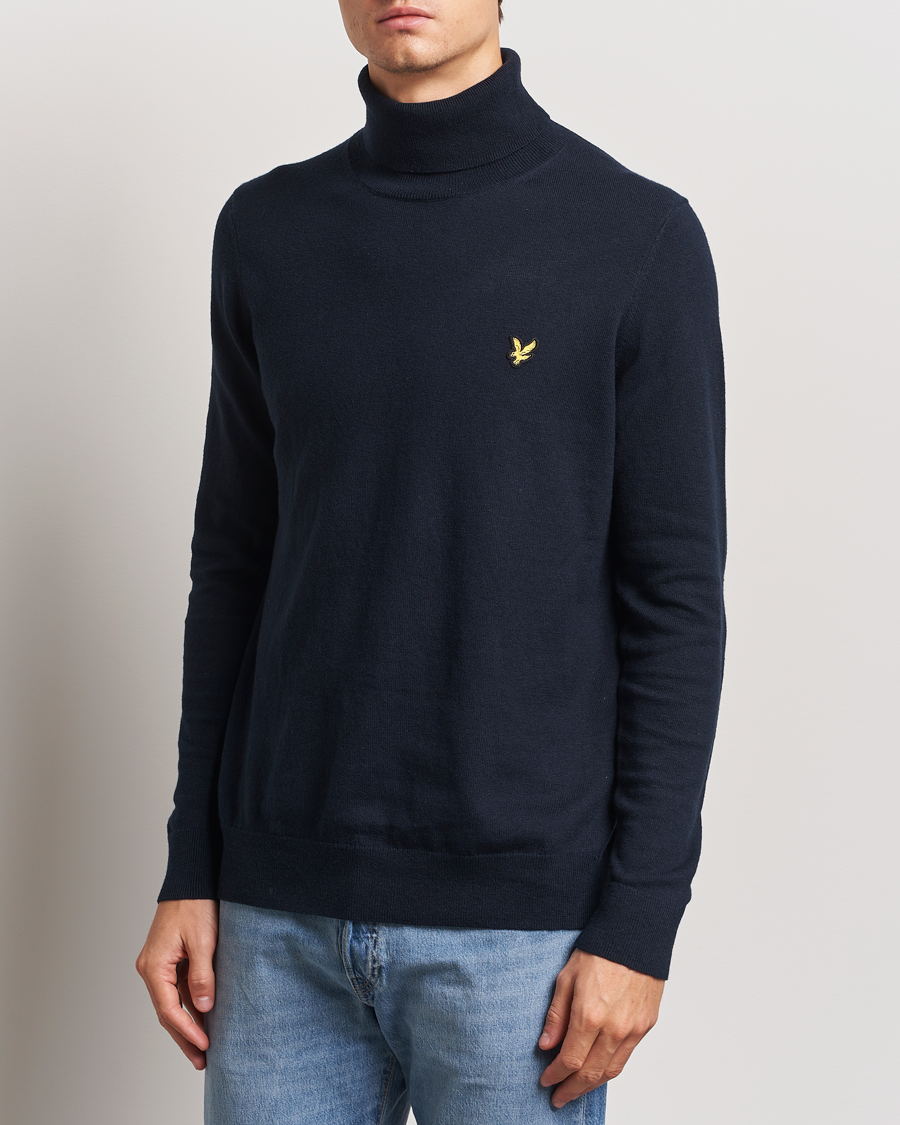 Herren | Pullover | Lyle & Scott | Cotton/Merino Turtleneck Dark Navy