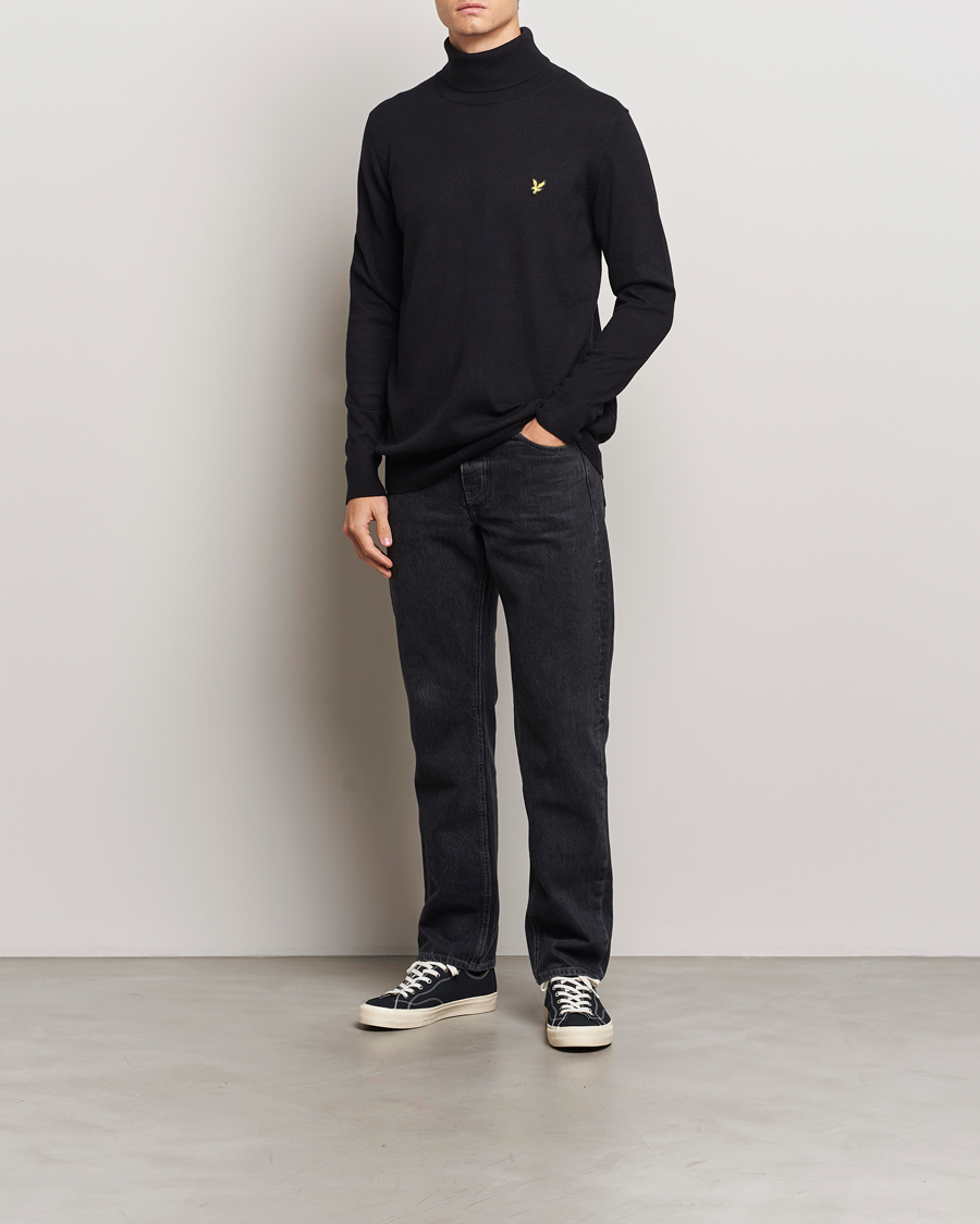 Herren | Pullover | Lyle & Scott | Cotton/Merino Turtleneck Jet Black