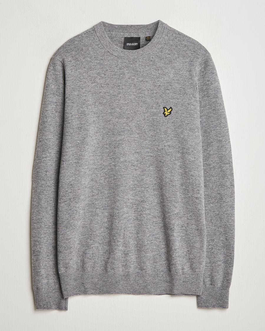 Herren | Pullover | Lyle & Scott | Lambswool Crew Neck Pullover Mid Grey Marl