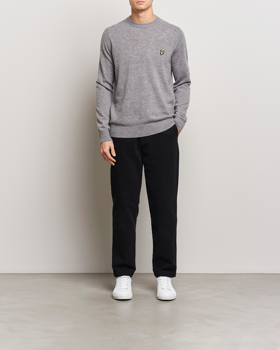 Herren | Pullover | Lyle & Scott | Lambswool Crew Neck Pullover Mid Grey Marl