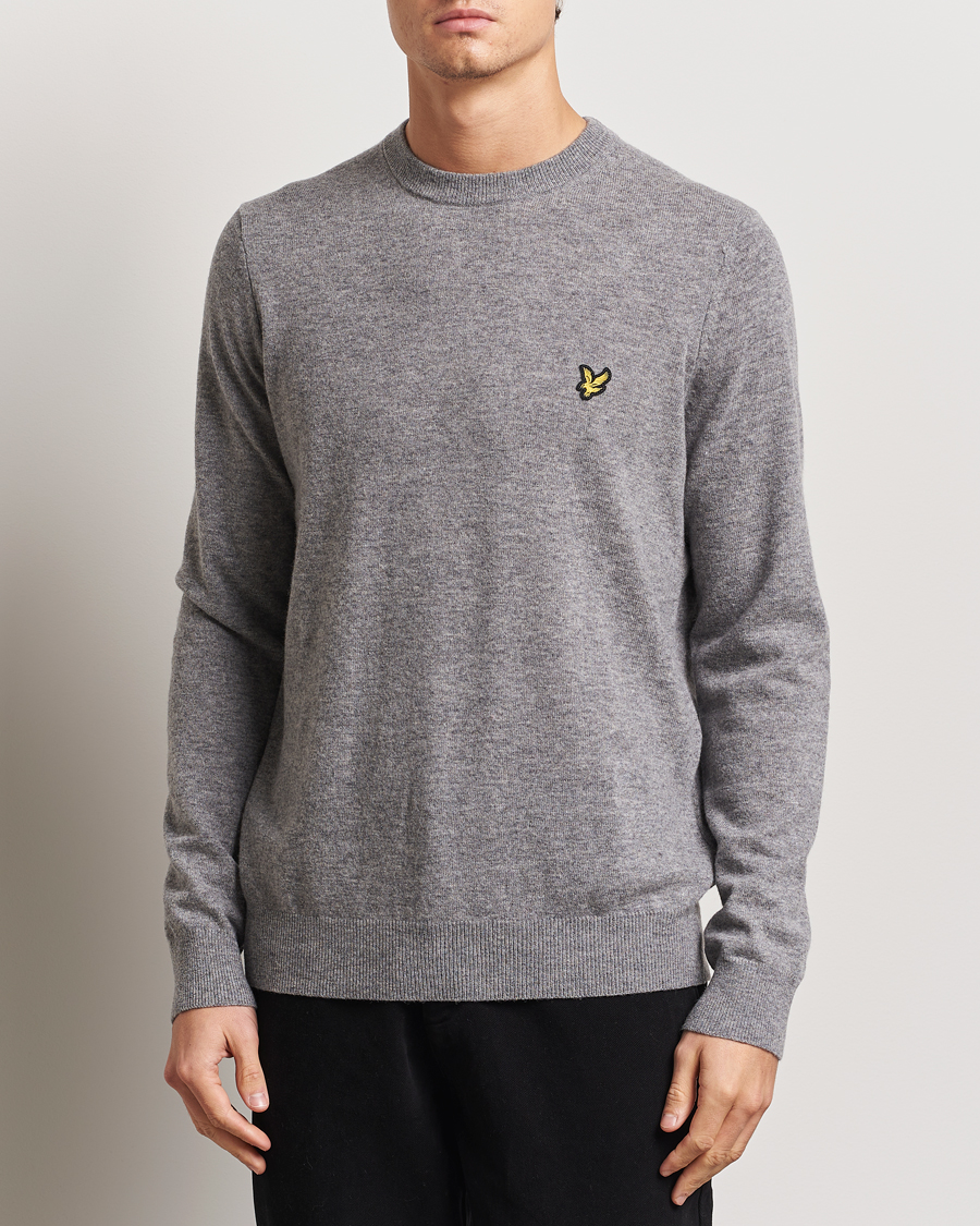 Herren | Pullover | Lyle & Scott | Lambswool Crew Neck Pullover Mid Grey Marl